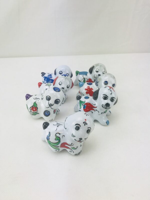 Iznik Handmade Ceramic Pet Dogs, Hand Painted Colorful Lovely Pet Dogs