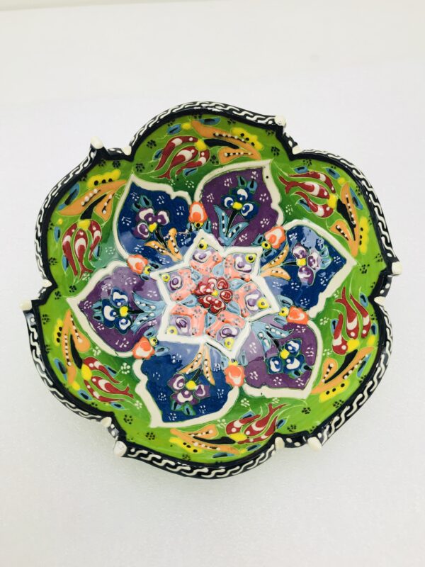 Traditional Turkish Multicolour Hand Painted Bowl - Small - Snack ,Jewellery, Ring,15 cm Mandala Bowl Dish - Image 2