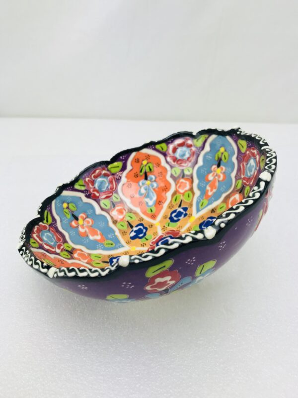 Traditional Turkish Multicolour Hand Painted Bowl - Small - Snack ,Jewellery, Ring,15 cm Mandala Bowl Dish - Image 3