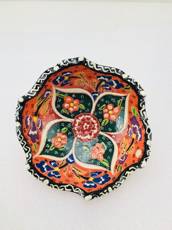 Traditional Turkish Multicolour Hand Painted Bowl - Small - Snack ,Jewellery, Ring, 10 cm Mandala Bowl Dish - Image 11