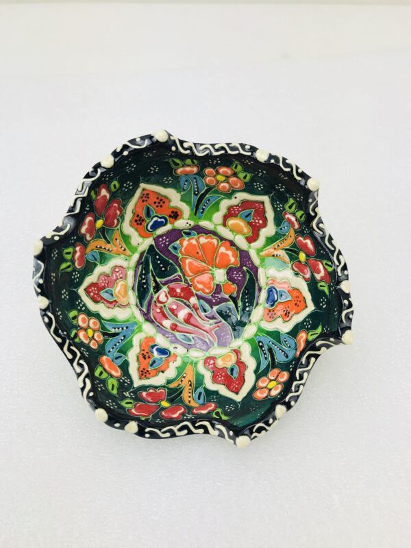 Traditional Turkish Multicolour Hand Painted Bowl - Small - Snack ,Jewellery, Ring, 10 cm Mandala Bowl Dish - Image 12