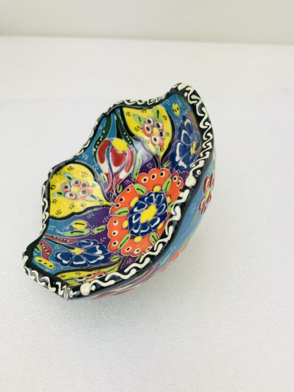 Traditional Turkish Multicolour Hand Painted Bowl - Small - Snack ,Jewellery, Ring, 10 cm Mandala Bowl Dish - Image 5