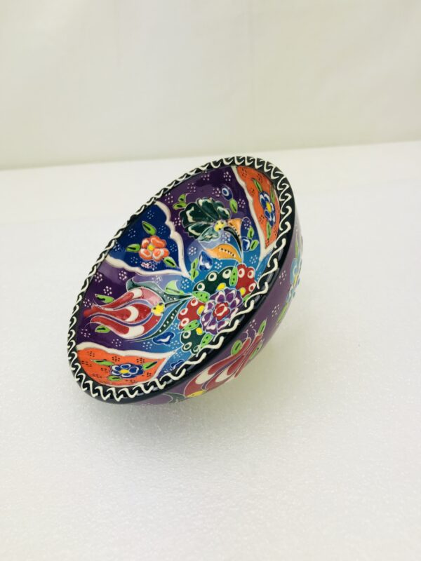 Traditional Turkish Multicolour Hand Painted Bowl - Small - Snack, Jewellery, Ring, 10 cm Mandala Bowl Dish - Image 3