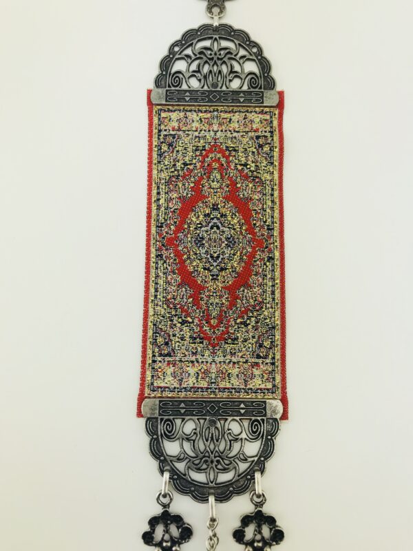 Stunning Handmade Turkish Carpet / Evil Eye – Nazar Alloy Wall Hanging - Image 3