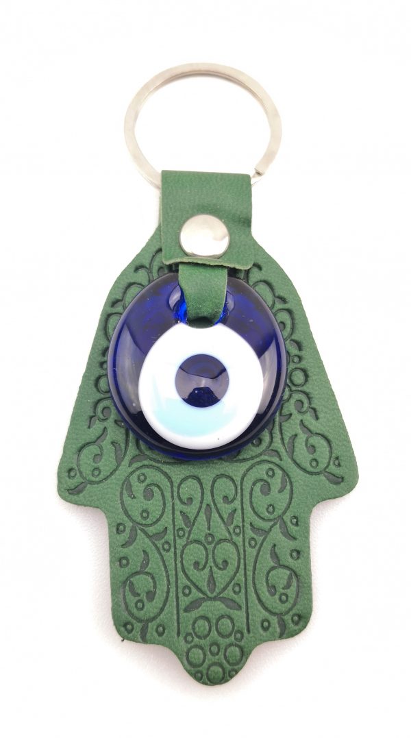 Hamsa Hand Fatima Keyring Key Chain - Lucky Evil Eye Good Luck Charm Leather - Image 5