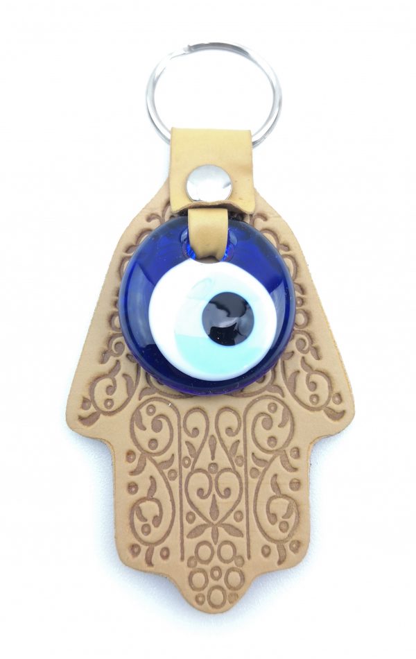 Hamsa Hand Fatima Keyring Key Chain - Lucky Evil Eye Good Luck Charm Leather - Image 6