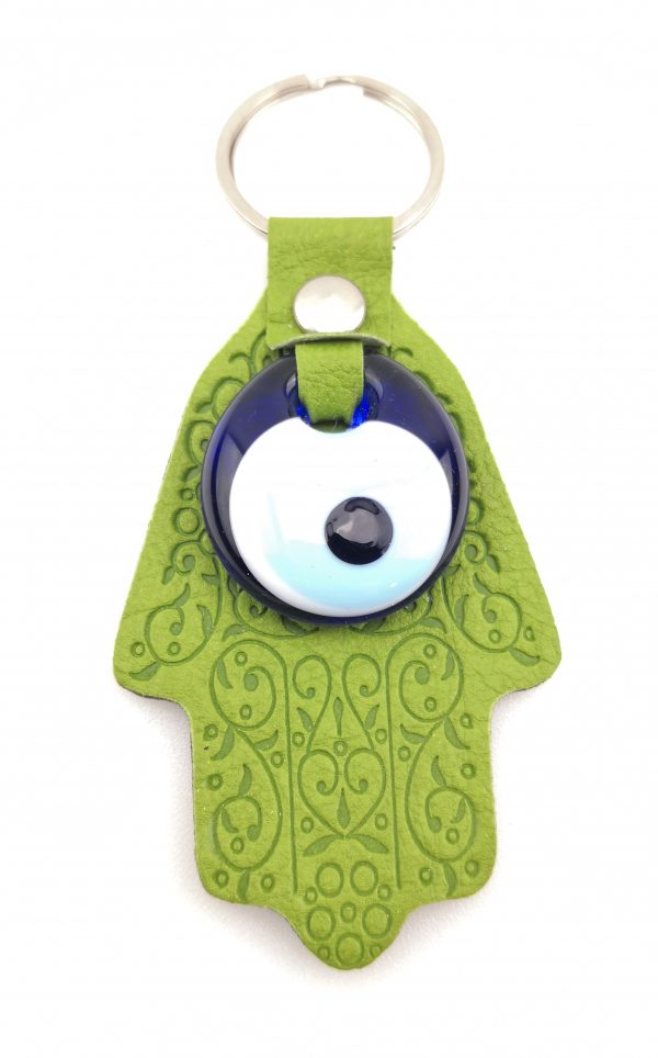 Hamsa Hand Fatima Keyring Key Chain - Lucky Evil Eye Good Luck Charm Leather - Image 7