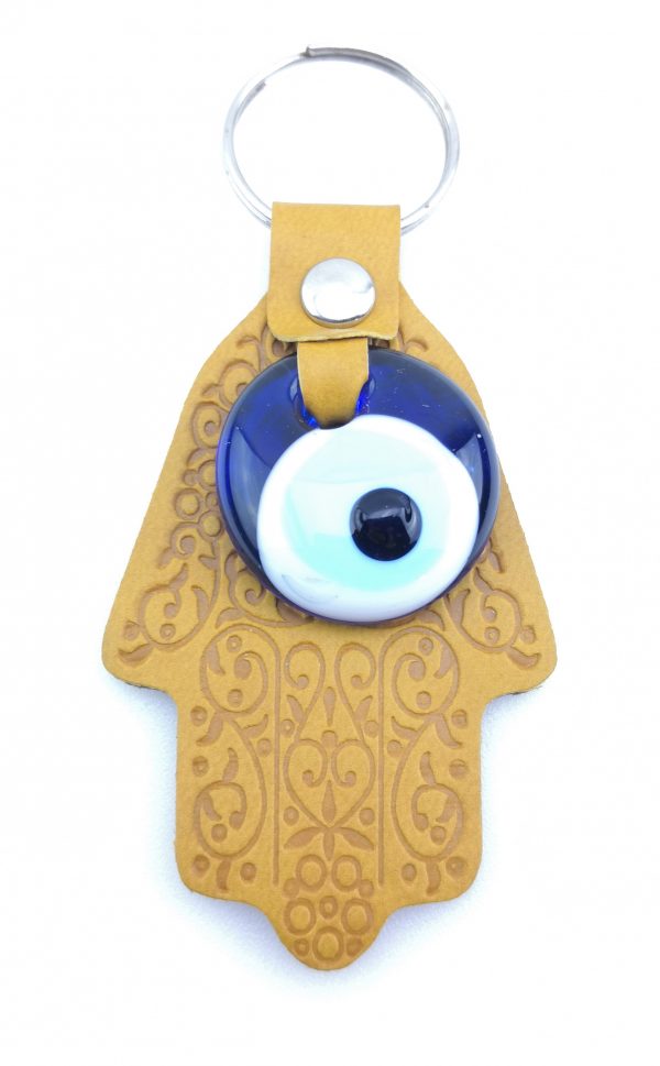 Hamsa Hand Fatima Keyring Key Chain - Lucky Evil Eye Good Luck Charm Leather - Image 8