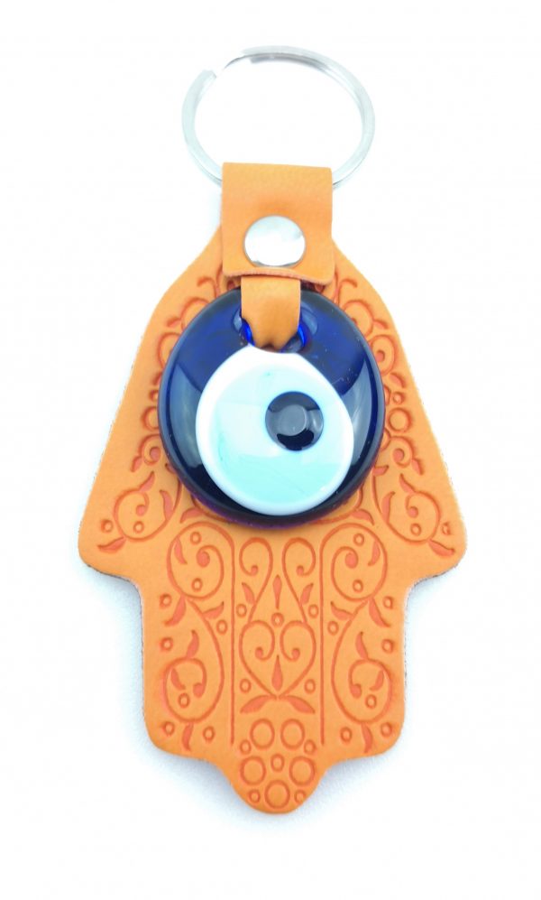 Hamsa Hand Fatima Keyring Key Chain - Lucky Evil Eye Good Luck Charm Leather - Image 9