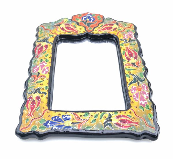 Hand Painted Ceramic Framed Pentagon Mirror - Handmade Turkish Pottery - Image 5