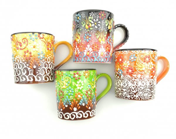 Handmade Ceramic Tea/Coffee Mugs - Hand Painted Turkish Pottery - Image 3