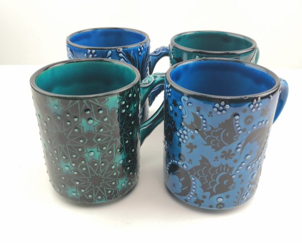 Handmade Ceramic Tea/Coffee Mugs - Hand Painted Turkish Pottery - Image 3