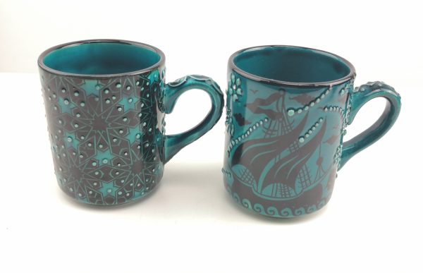 Handmade Ceramic Tea/Coffee Mugs - Hand Painted Turkish Pottery - Image 6