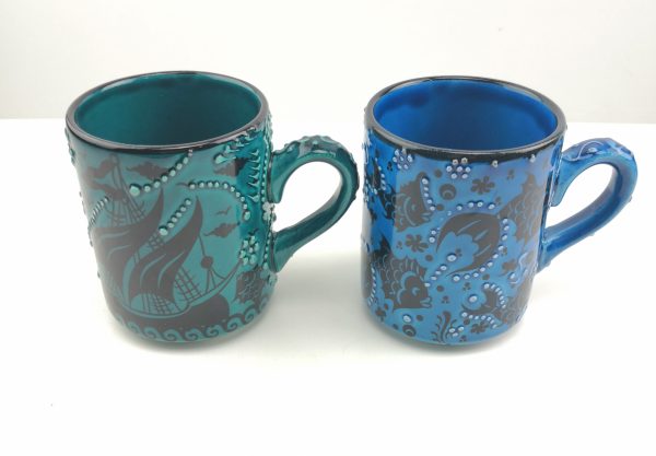 Handmade Ceramic Tea/Coffee Mugs - Hand Painted Turkish Pottery - Image 7