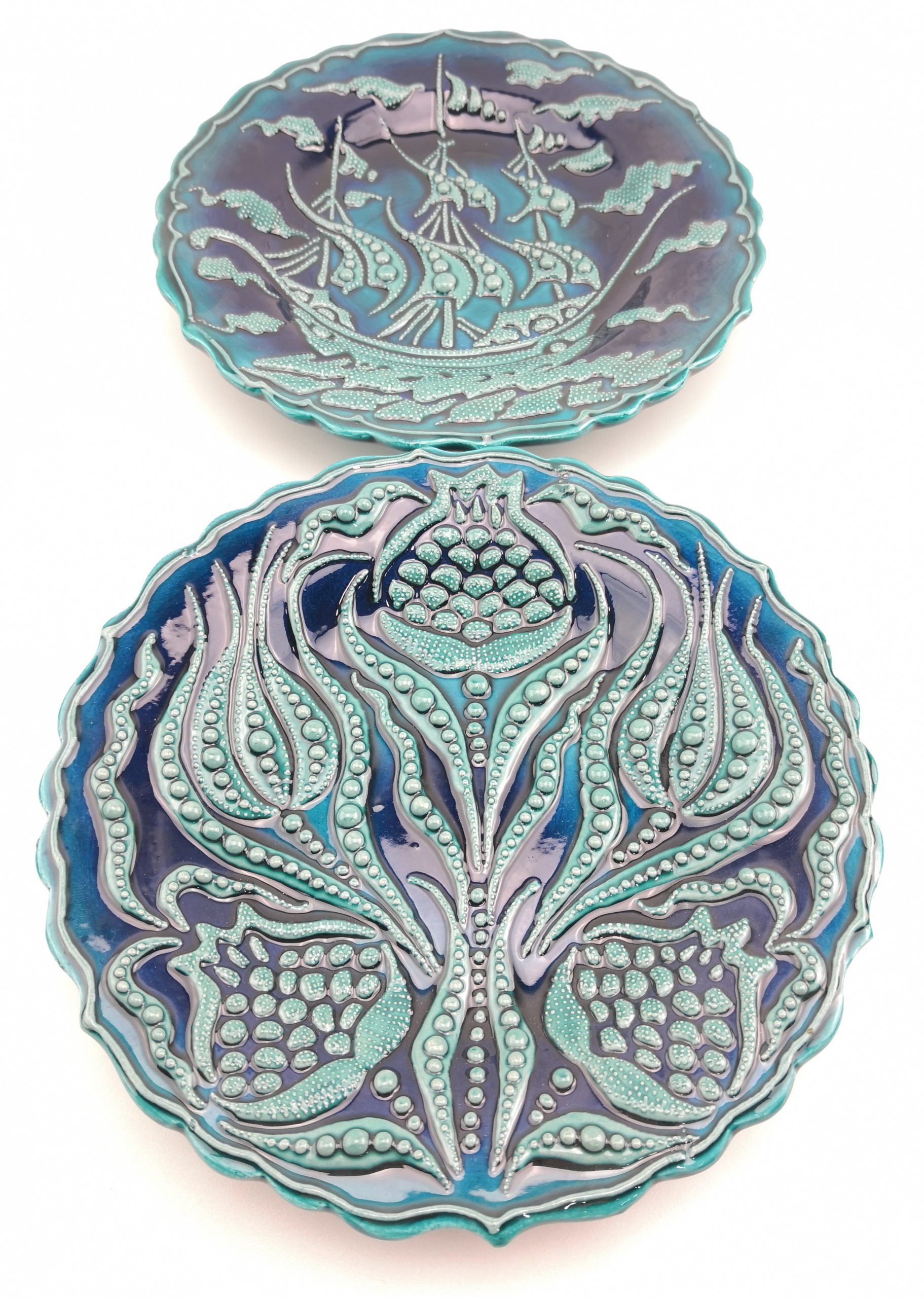 A Stunning Calligraphy of Tulips and Flowers with Ceramic Plate - Image 4