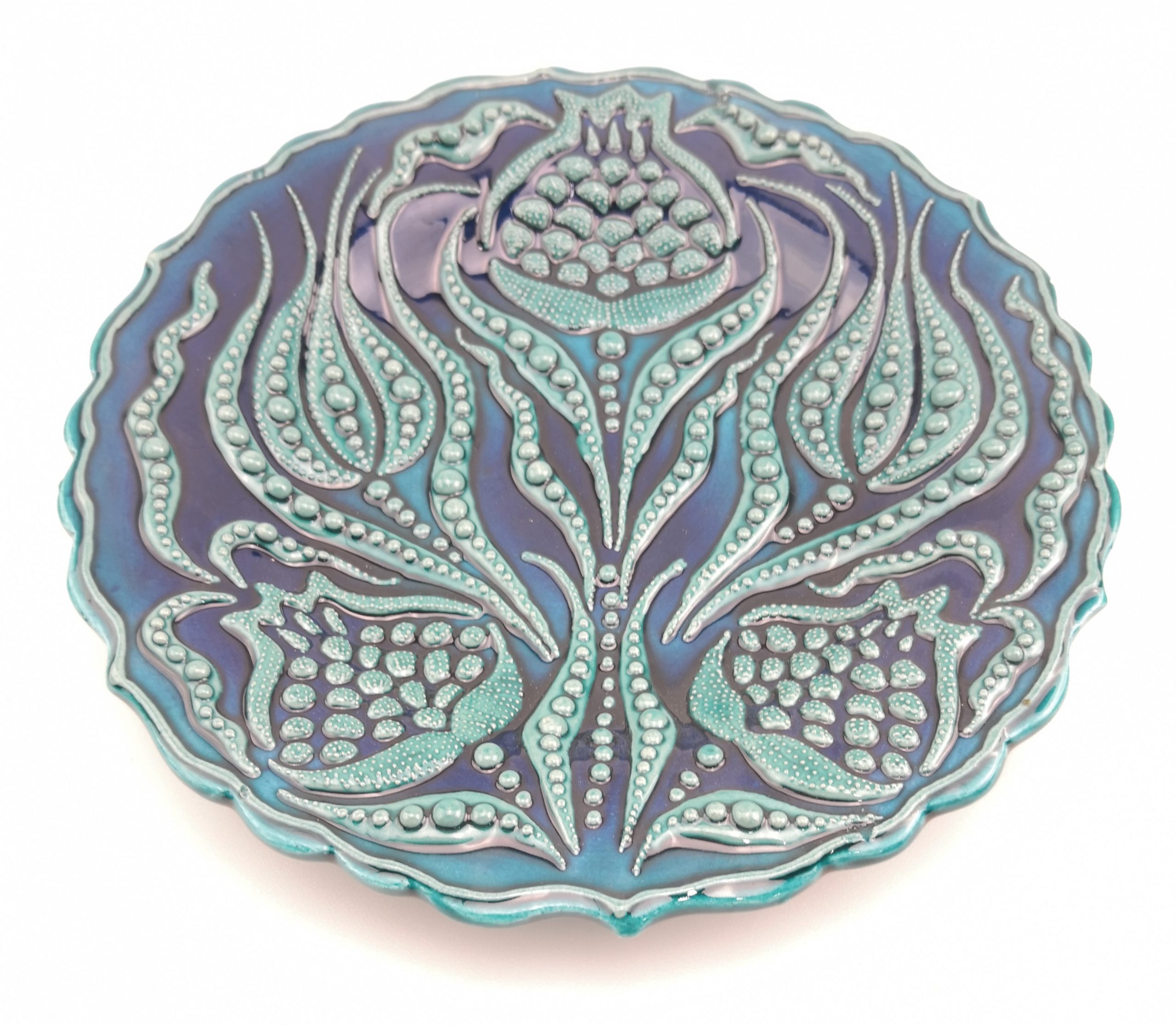 A Stunning Calligraphy of Tulips and Flowers with Ceramic Plate - Image 7