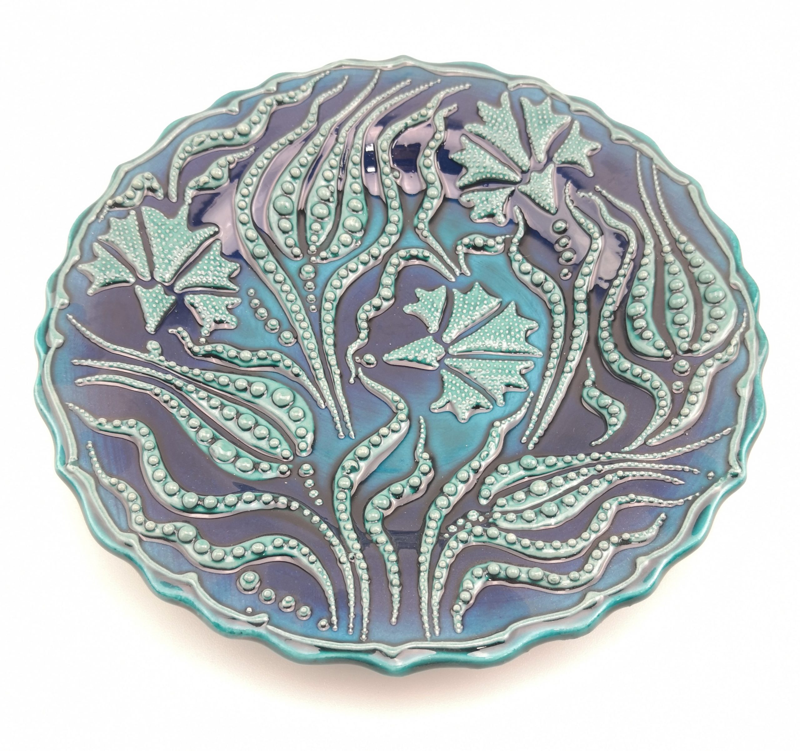 A Stunning Calligraphy of Tulips and Flowers with Ceramic Plate - Image 6