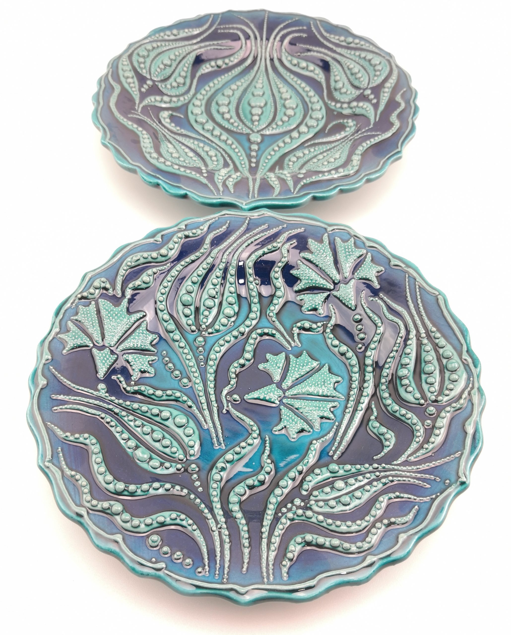 A Stunning Calligraphy of Tulips and Flowers with Ceramic Plate - Image 3