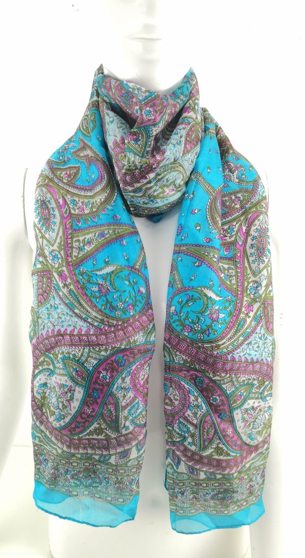 Indian Handmade 100% Pure Silk Colorful Long Scarf