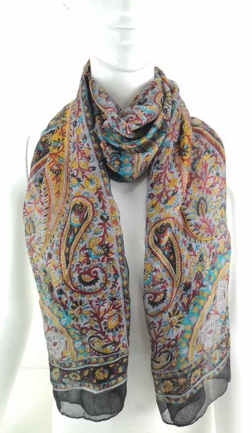 Indian Handmade 100% Pure Silk Colorful Long Scarf - ID_9