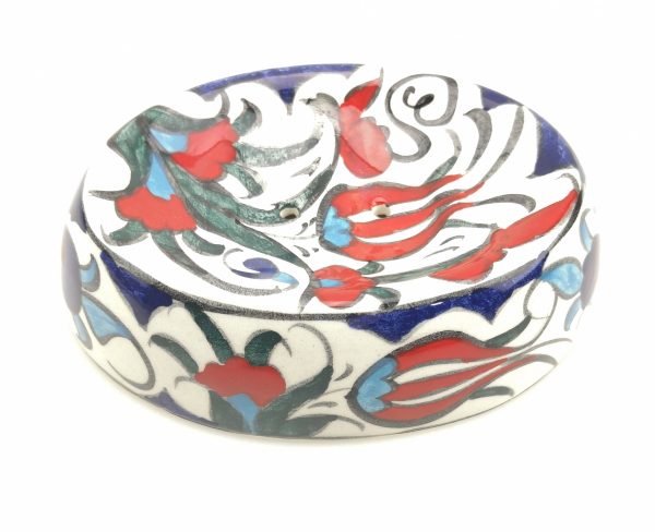 Handmade Ceramic Soap Dish - Hand Painted Turkish Pottery - Image 4