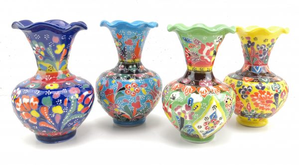 Hand Painted Ceramic Vase - Handmade Turkish Pottery