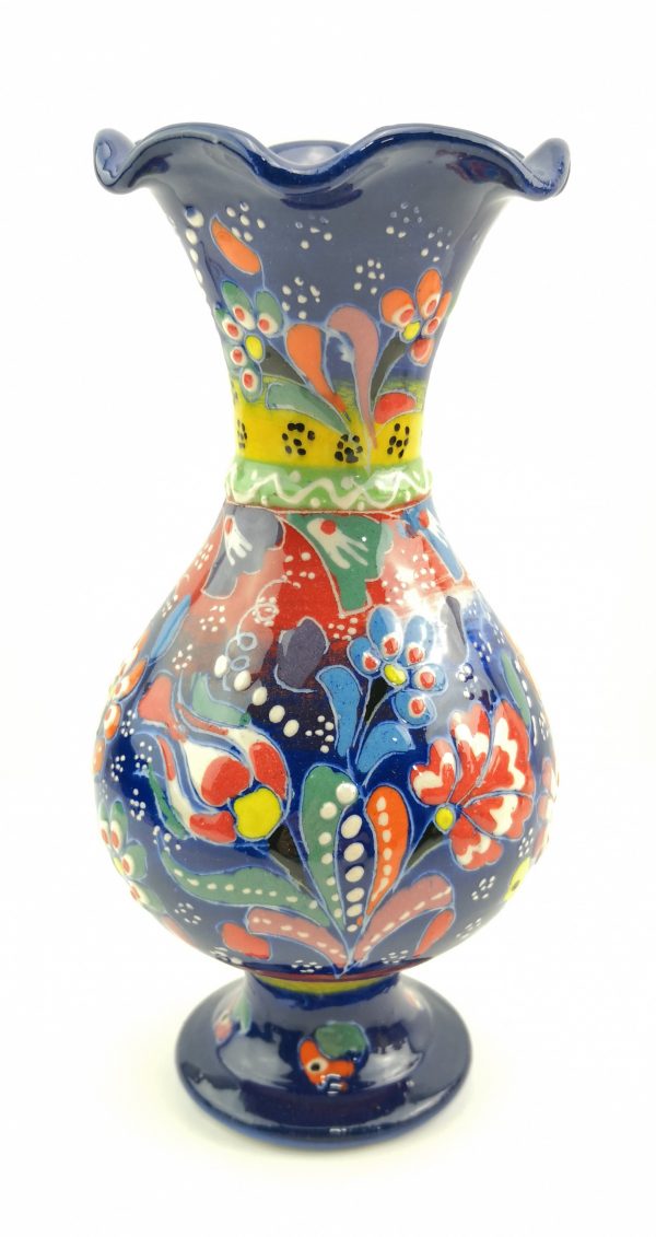 Hand Painted Ceramic Vase - Handmade Turkish Pottery - Image 3