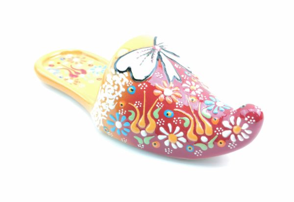 Hand Painted Ceramic Slipper Wall Hanging - Handmade Turkish Pottery - Image 9