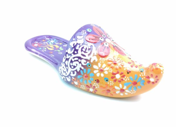 Hand Painted Ceramic Slipper Wall Hanging - Handmade Turkish Pottery - Image 5