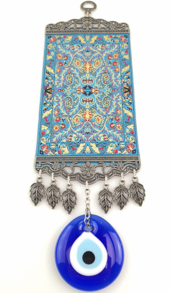 Handmade Turkish Kilim Carpet / Evil Eye – Nazar Alloy Wall Hanging - Image 5