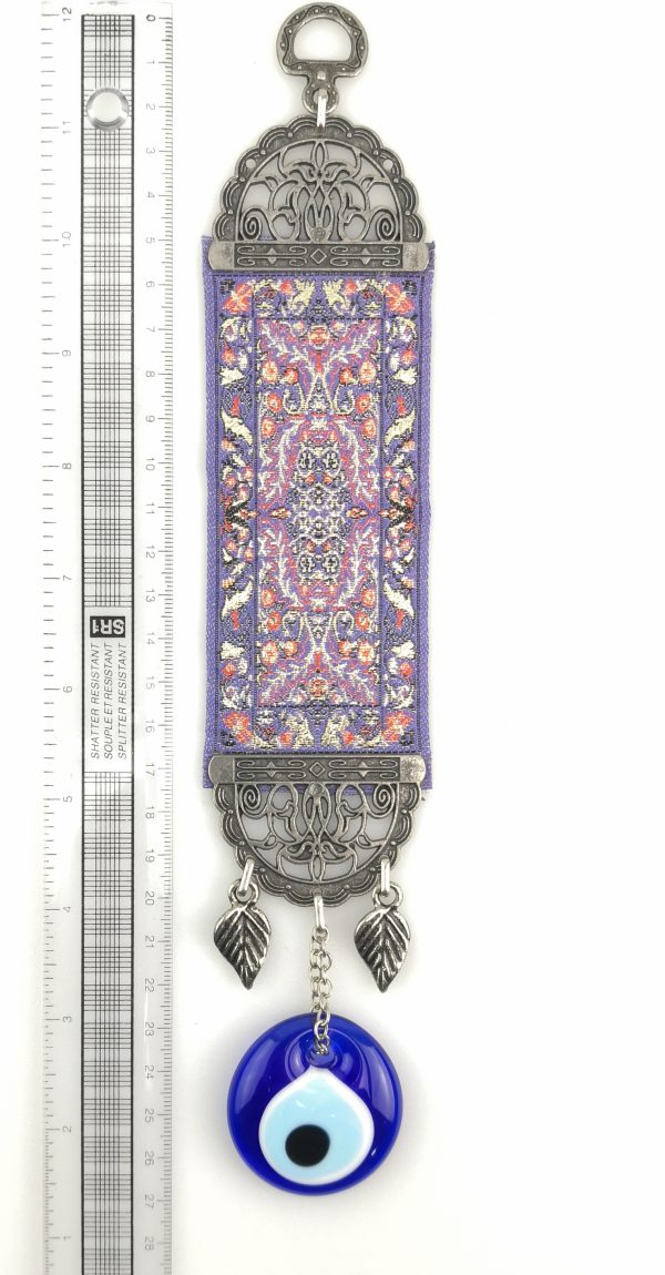 Handmade Turkish Carpet Wall Hanging - Evil Eye - Nazar Alloy - Image 4