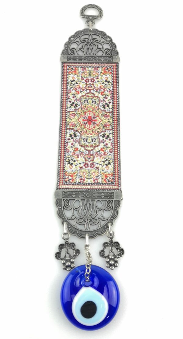 Handmade Turkish Carpet Wall Hanging - Evil Eye - Nazar Alloy - Image 5