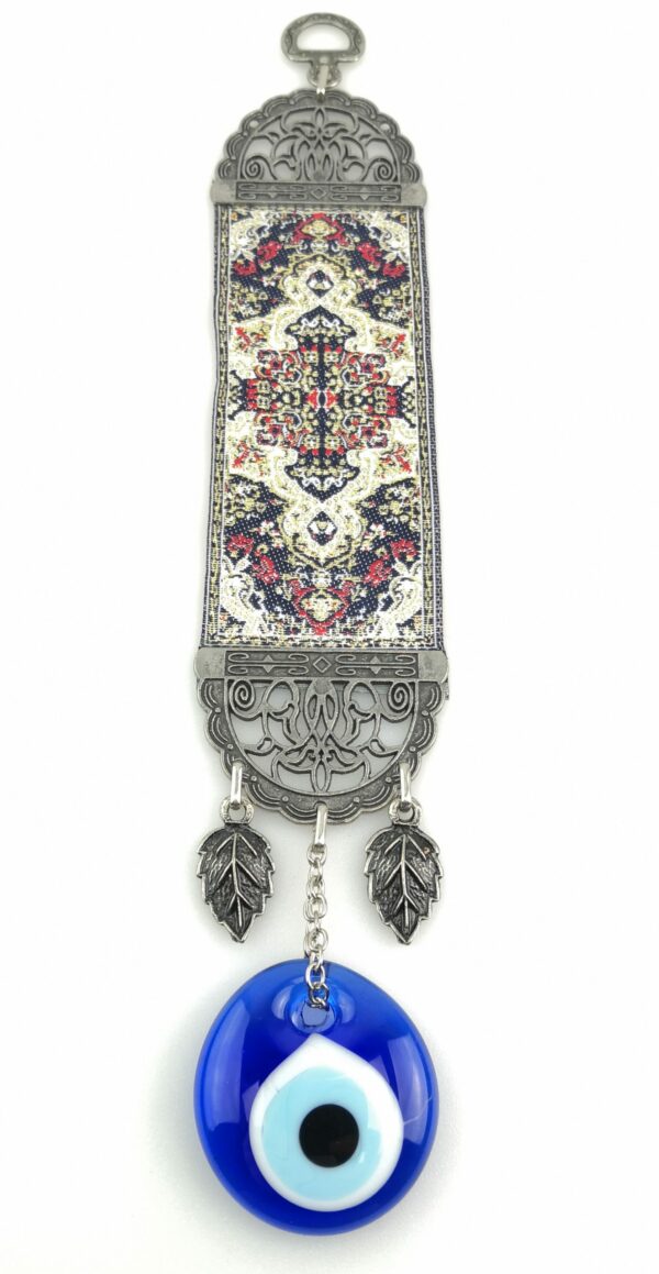 Handmade Turkish Carpet Wall Hanging - Evil Eye - Nazar Alloy - Image 5