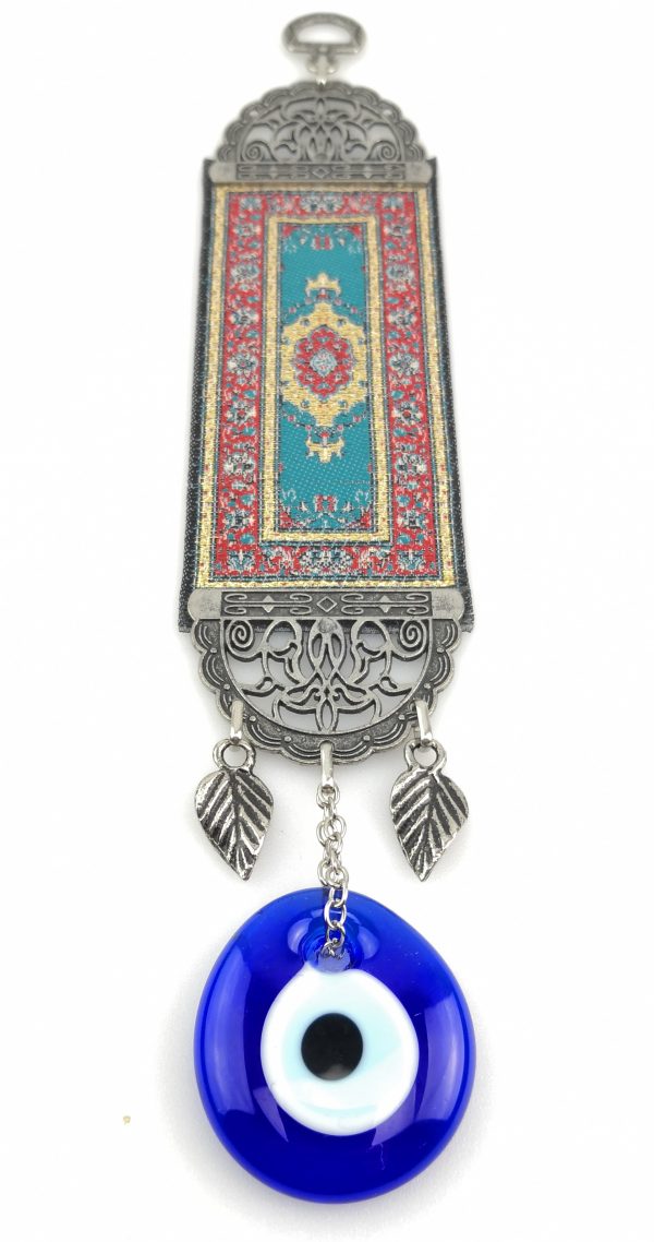 Handmade Turkish Carpet Wall Hanging - Evil Eye - Nazar Alloy - Image 5