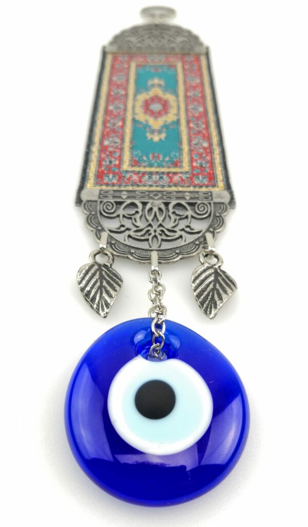 Handmade Turkish Carpet Wall Hanging - Evil Eye - Nazar Alloy - Image 6