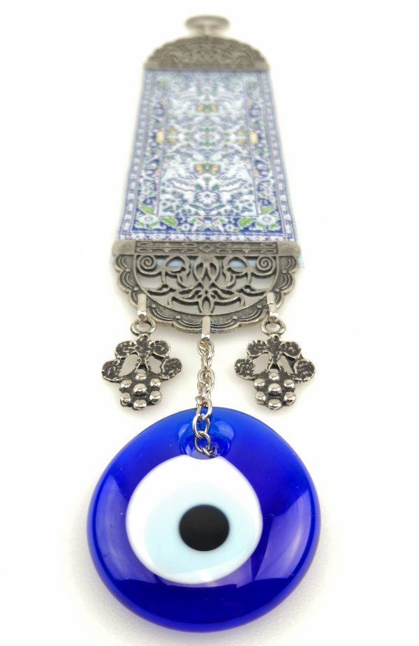 Handmade Turkish Carpet Wall Hanging - Evil Eye - Nazar Alloy - Xmas Gift - Image 6