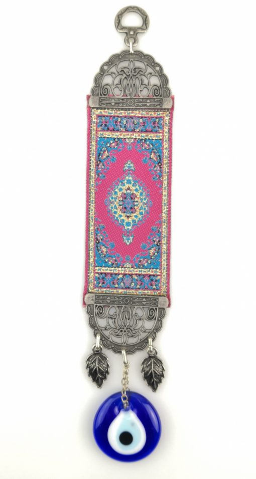 Handmade Turkish Carpet Wall Hanging - Evil Eye - Nazar Alloy
