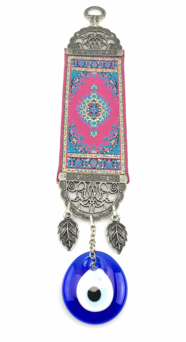 Handmade Turkish Carpet Wall Hanging - Evil Eye - Nazar Alloy - Image 5