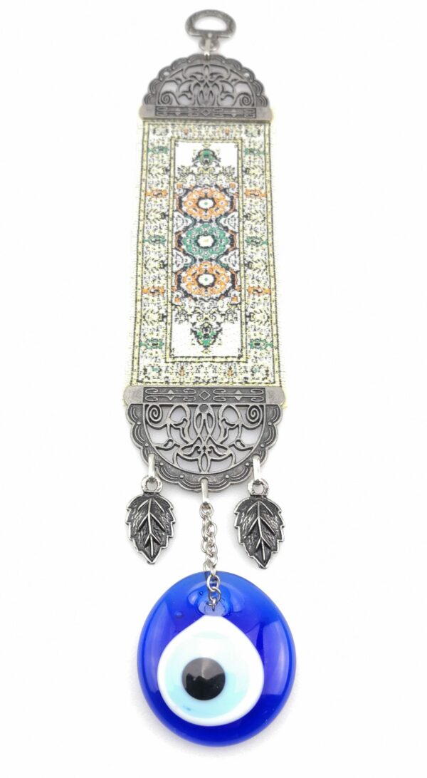 Handmade Turkish Carpet Wall Hanging - Evil Eye - Nazar Alloy - Image 5