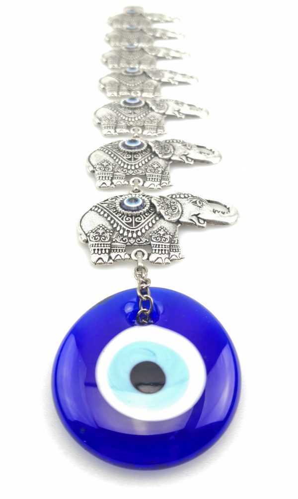 Handmade Seven Elephants Wall Hanging - Evil Eye - Nazar Alloy - Image 6