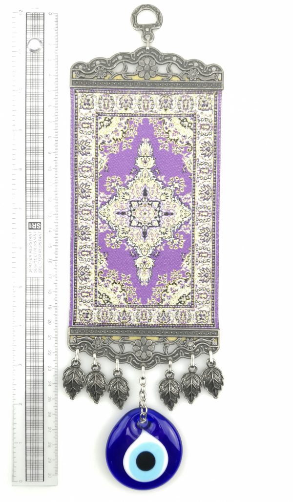 Handmade Turkish Carpet Wall Hanging - Evil Eye - Nazar Alloy - Image 4