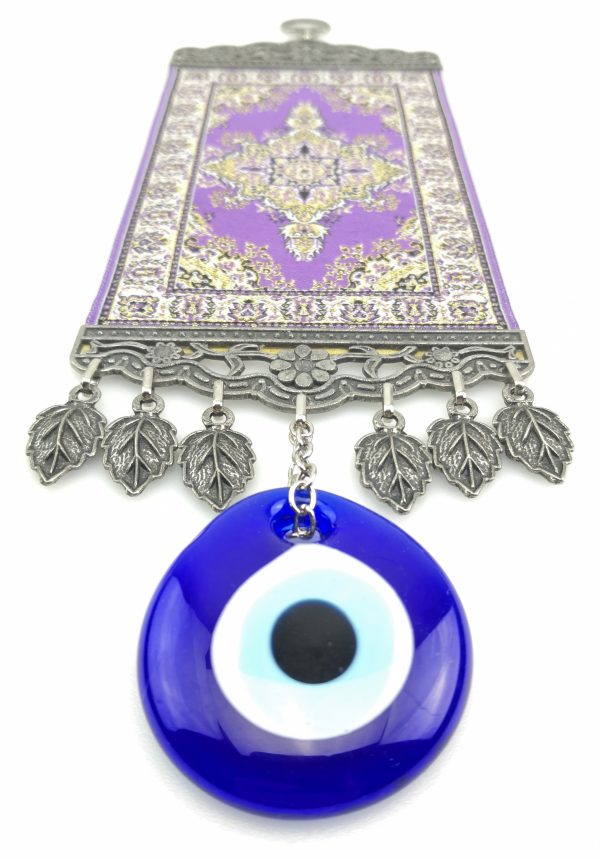 Handmade Turkish Carpet Wall Hanging - Evil Eye - Nazar Alloy - Image 6