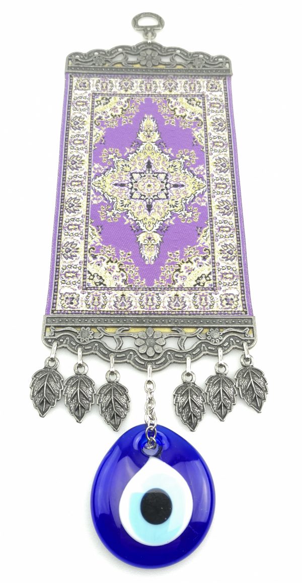 Handmade Turkish Carpet Wall Hanging - Evil Eye - Nazar Alloy - Image 5