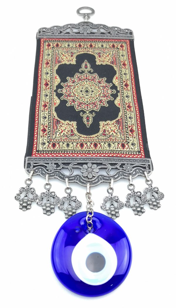 Handmade Turkish Carpet Wall Hanging - Evil Eye - Nazar Alloy - Image 5