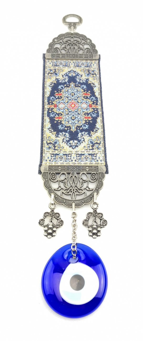 Handmade Turkish Carpet Wall Hanging - Evil Eye - Nazar Alloy - Image 5