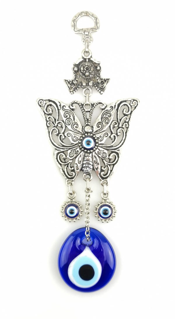 Handmade Wall Hanging Butterfly - Evil Eye - Nazar Alloy