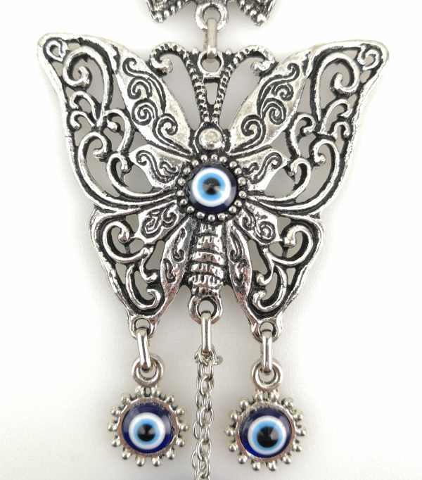 Handmade Wall Hanging Butterfly - Evil Eye - Nazar Alloy - Image 3