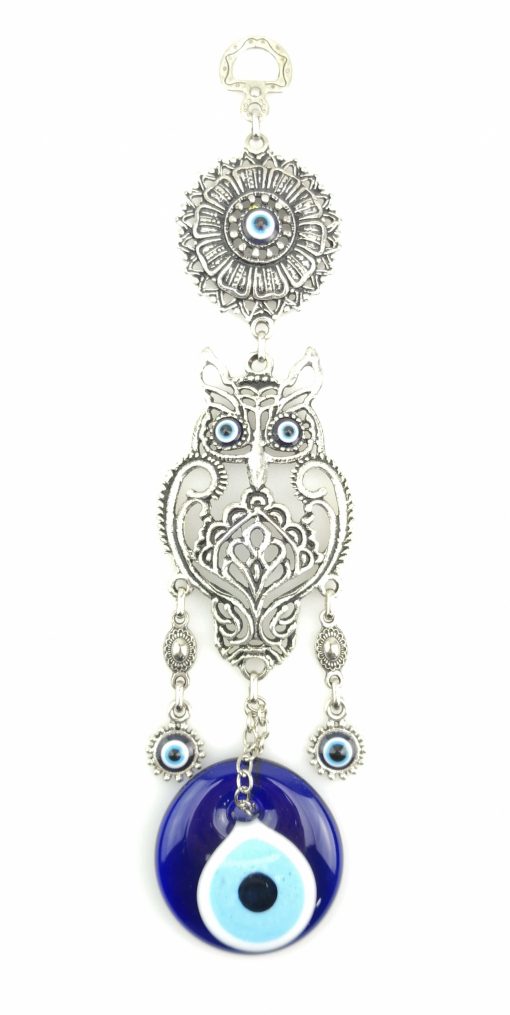 Handmade Wall Hanging Owl - Evil Eye - Nazar Alloy