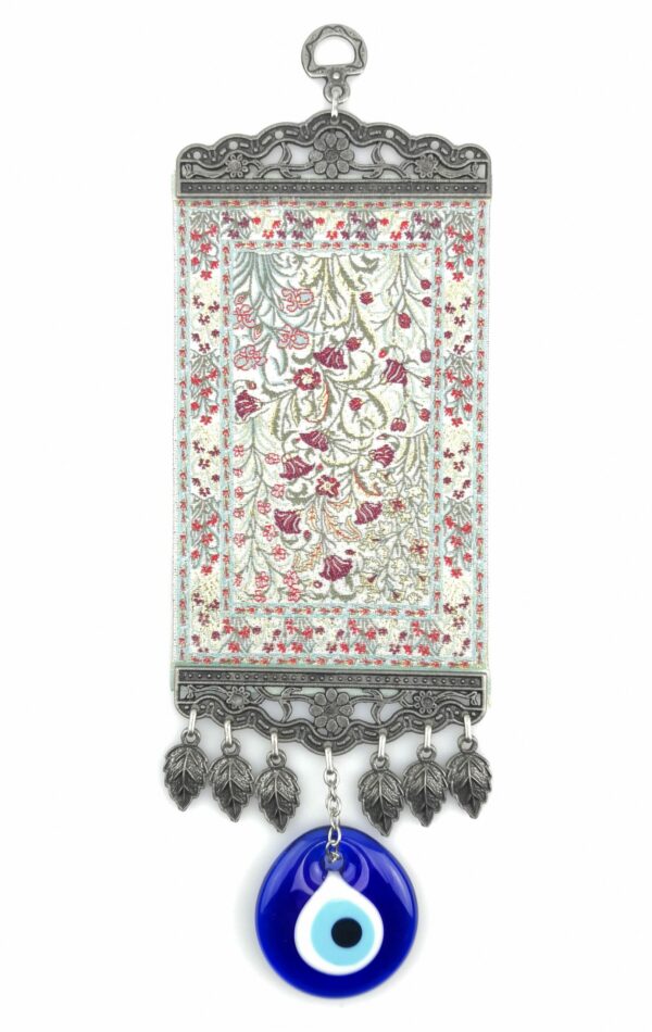 Handmade Turkish Carpet Wall Hanging - Evil Eye - Nazar Alloy