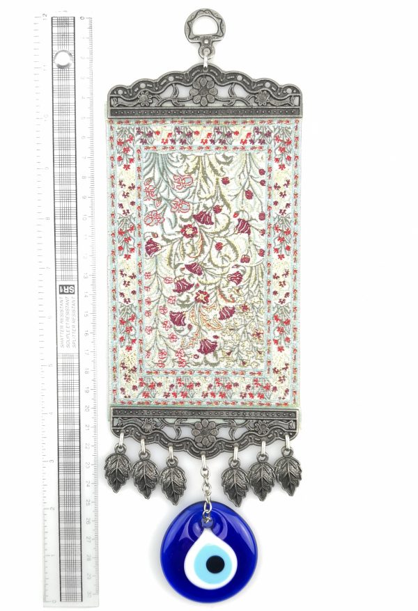 Handmade Turkish Carpet Wall Hanging - Evil Eye - Nazar Alloy - Image 4